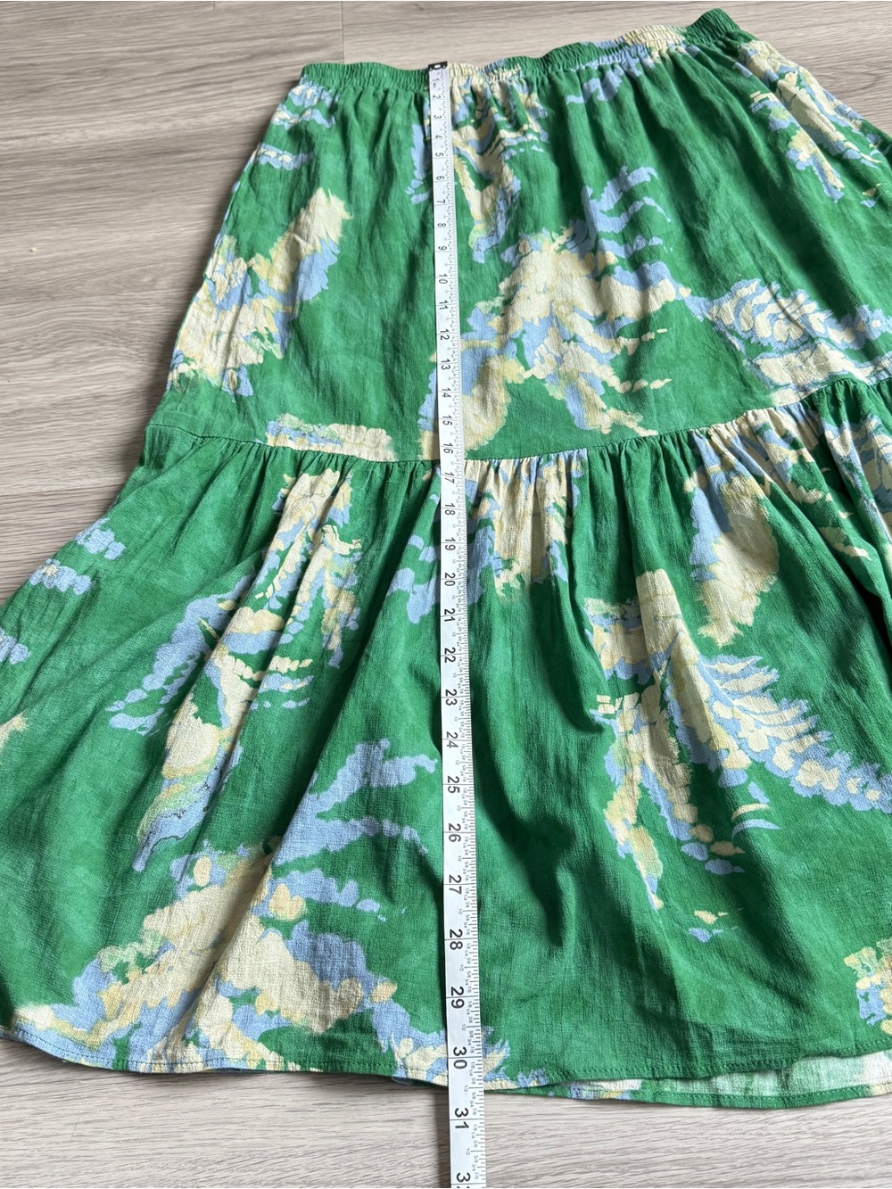 ba&sh Plarie Cotton Voile Tiered Midi Skirt | Green | FR 38 (US 6) - Picture 9 of 9